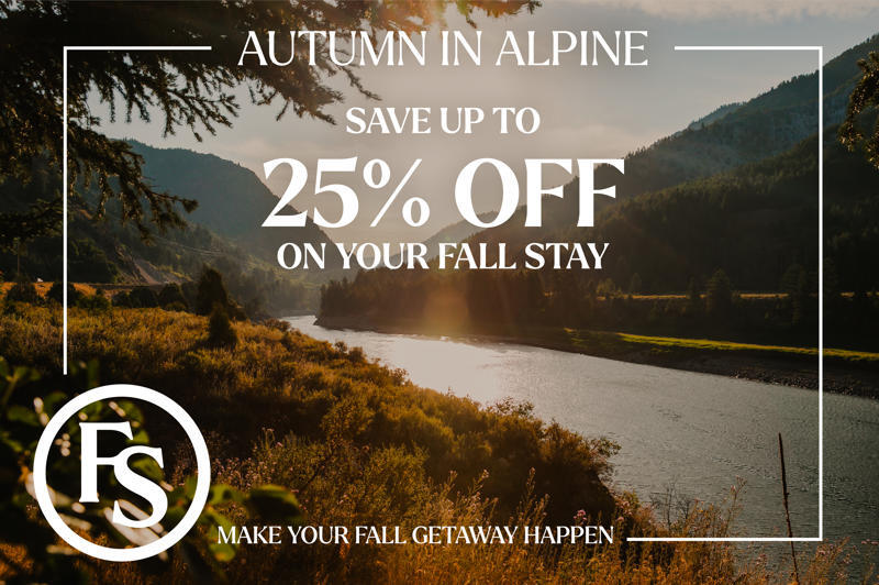 Autumn in Alpine – save up to 25% off your fall stay at Flying Saddle Resort